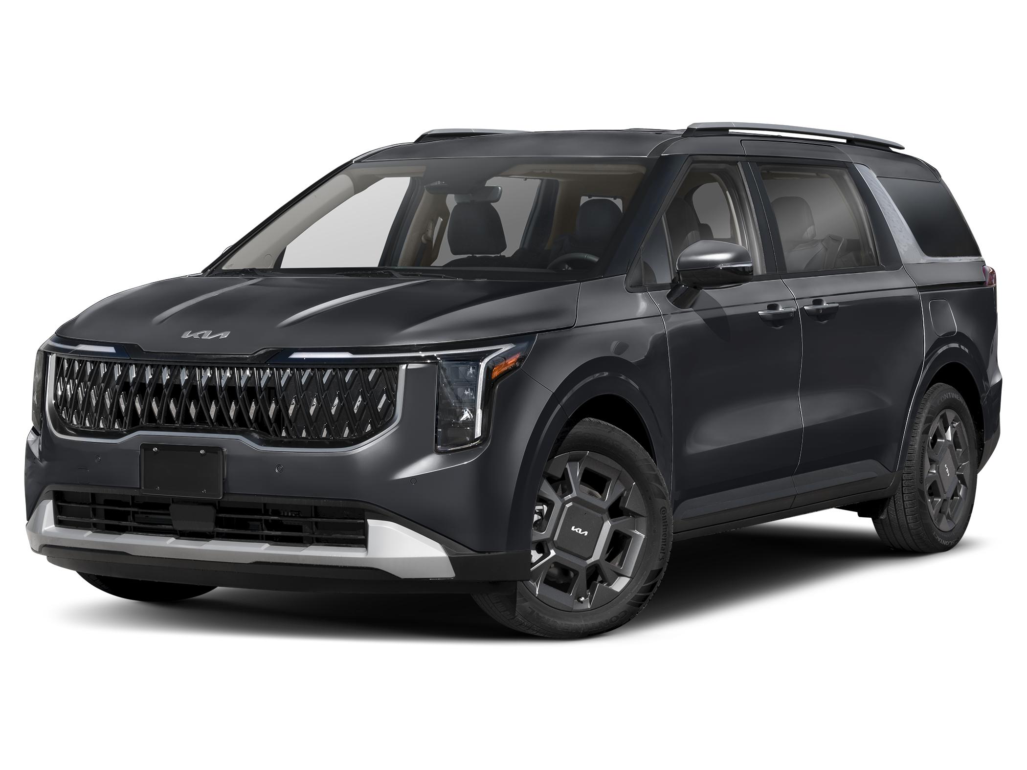 2027 Kia carnival EX Hybrid — front three-quarter view