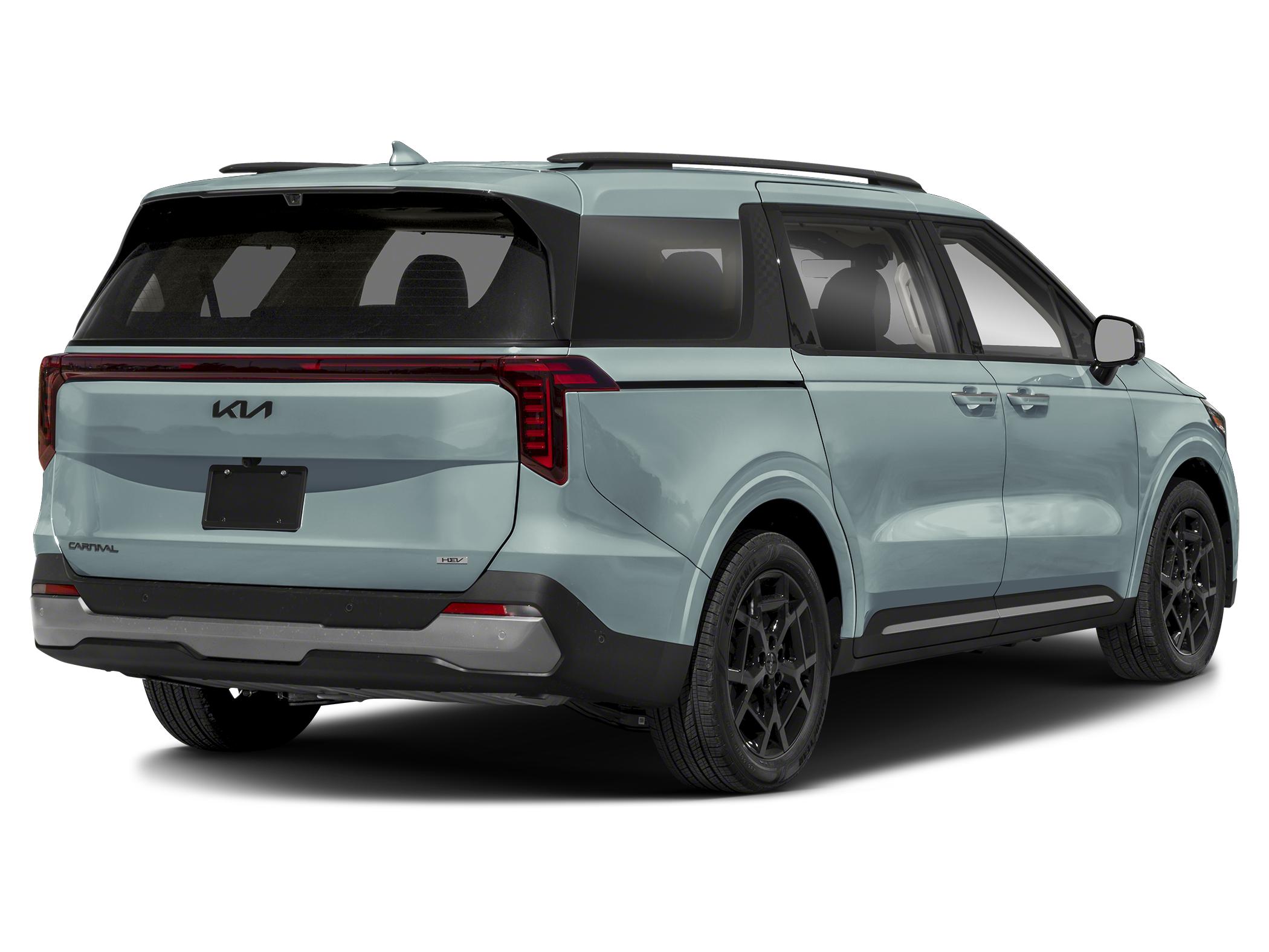 2027 Kia carnival SX Prestige Hybrid — rear three-quarter view