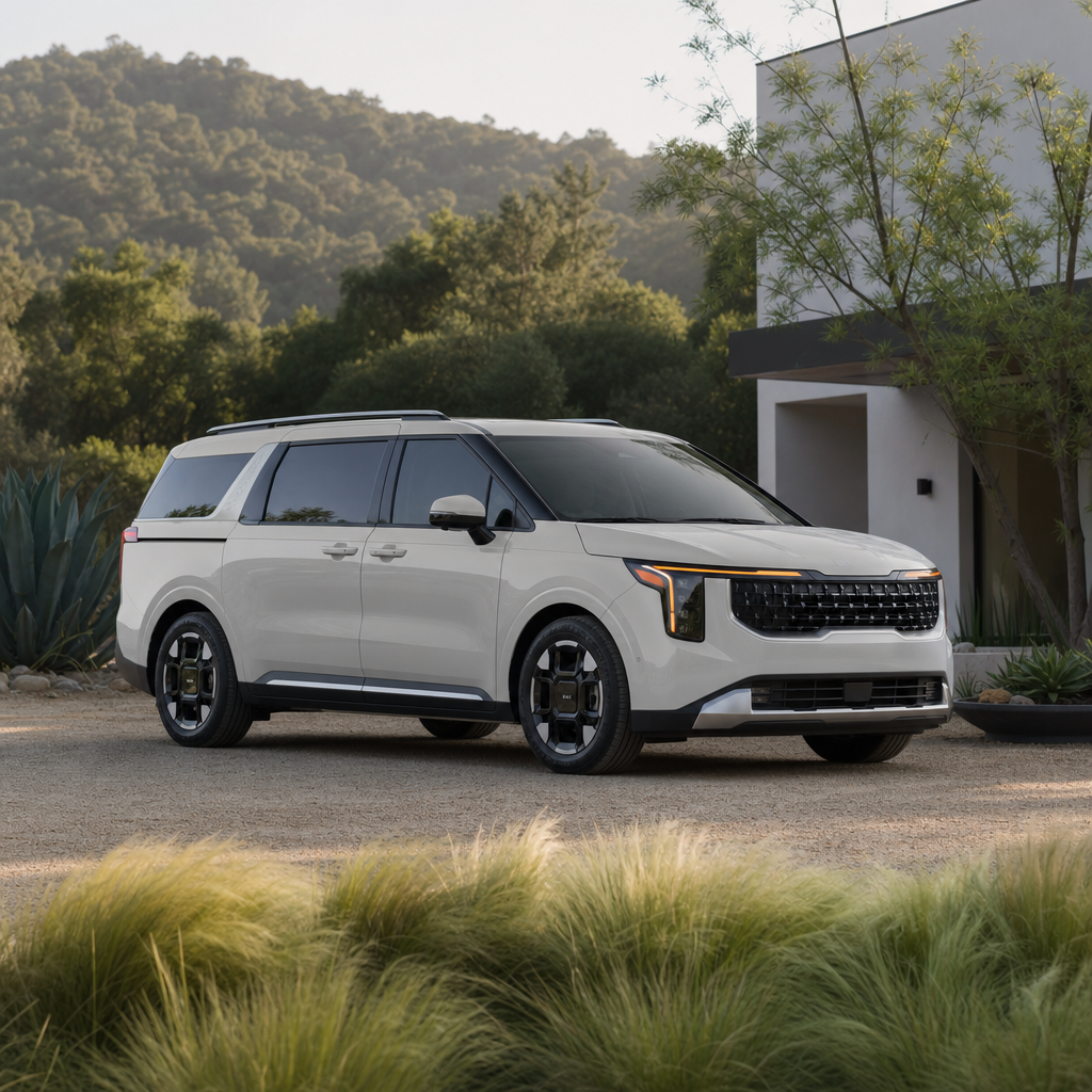 2027 Kia carnival SX Hybrid — Ivory Silver